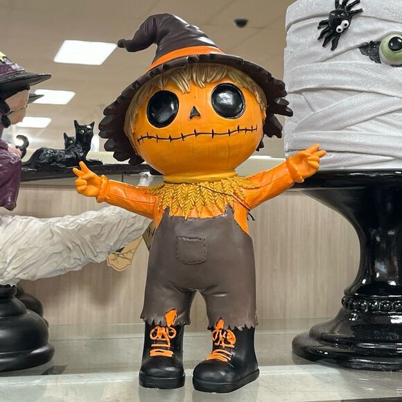 Other - Halloween Scarecrow Witch Hat with Peace Sign Decor Figurine